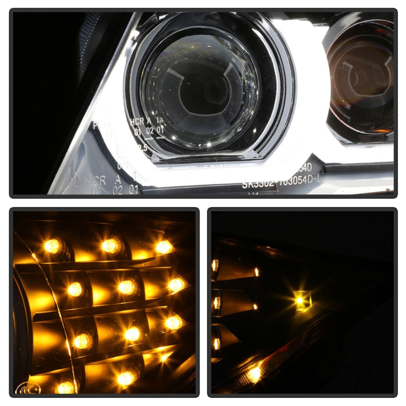 Spyder 5086495 fits BMW 09-12 E90 3-Series 4DR HID w/ AFS Only - LED Turn - Bla