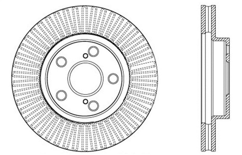 Stoptech 128.44172L Sport Cross Drilled Brake Rotor - Front Left