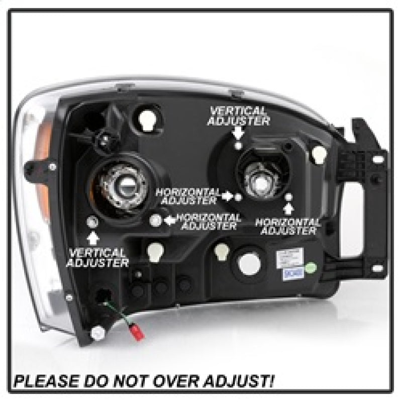 Spyder 5085306 fits Dodge 06-08 Ram 1500 V2 Projector Headlights - Light Bar DR