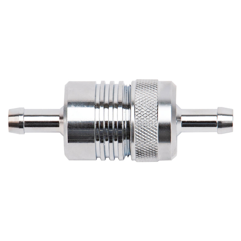 Russell 645060 Performance Chrome Street Fuel Filter (3in Length 1-1/8in diameter 5/16in inlet/outlet)