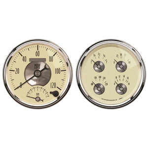 AutoMeter 2004 AutoMeter Gauge Kit 2 Pc. Quad & Tach/Speedo 5in. Prestige Antq. Ivory
