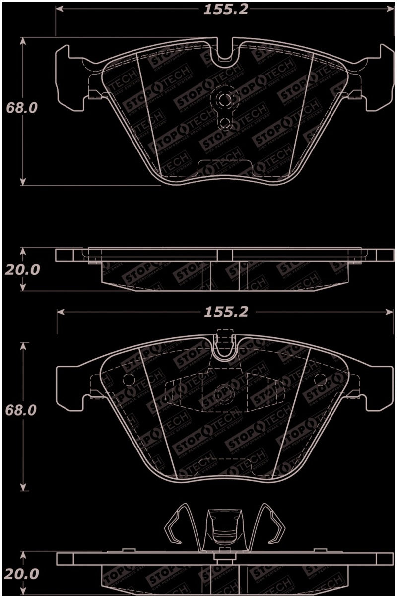 Stoptech 305.126 Street Select Brake Pads - Front 07-13 BMW 328i