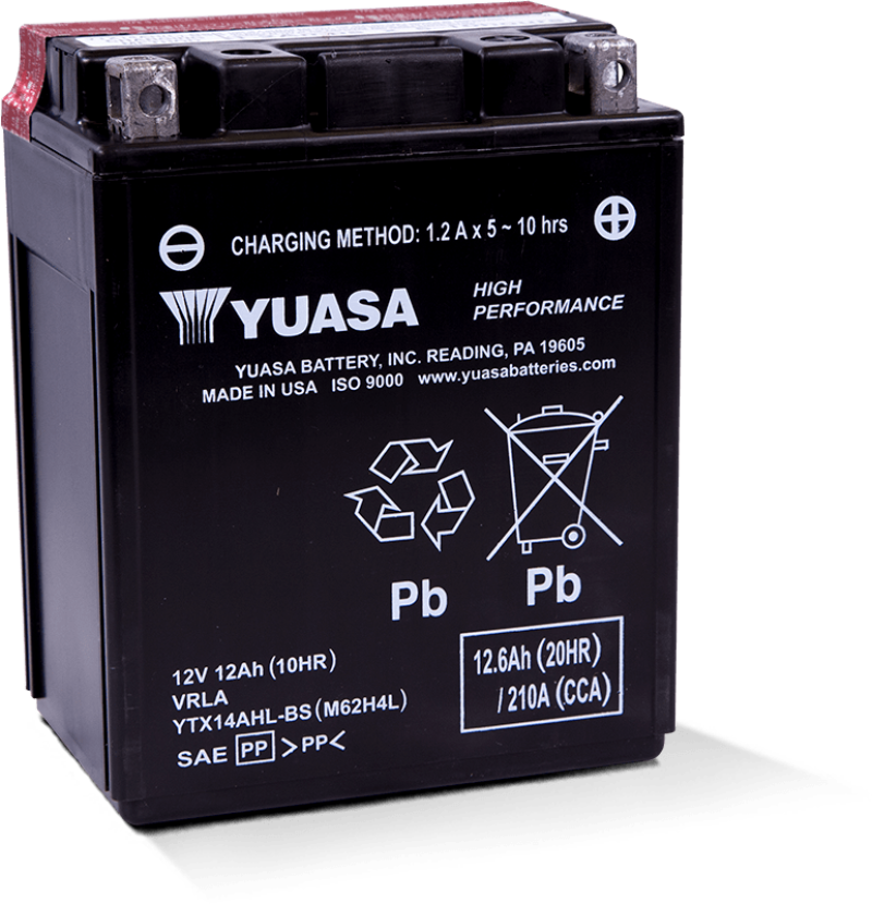 Yuasa YUAM62H4L YTX14AHL-BS High Performance AGM 12 Volt Battery (Bottle Supplied)