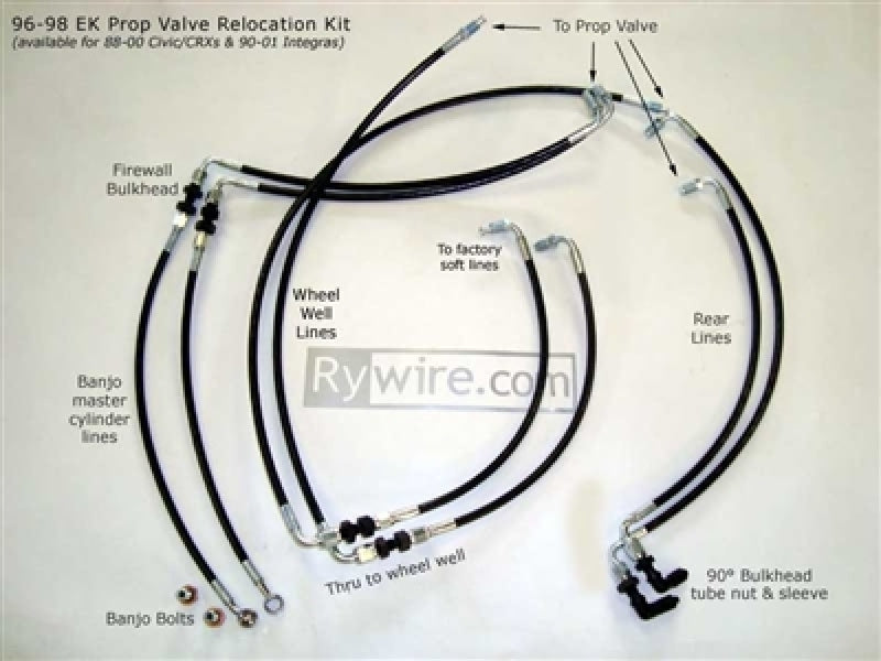 Rywire RY-PROPORTION-VALVE-RELOCATION-KIT Proportion Valve Relocation Kit (Drop Ship Only - On PO Note Vehicle and Master Cyl Type)