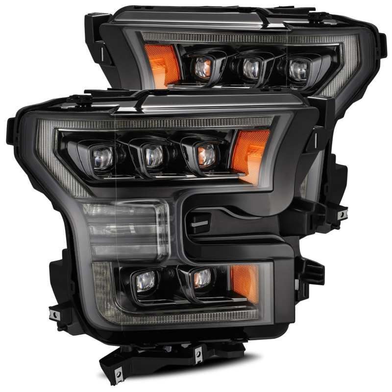 AlphaRex 880163 fits Ford 17-20 Raptor NOVA LED Proj Headlights Plank Style Alpha Black w/Activ Light/Seq Signal