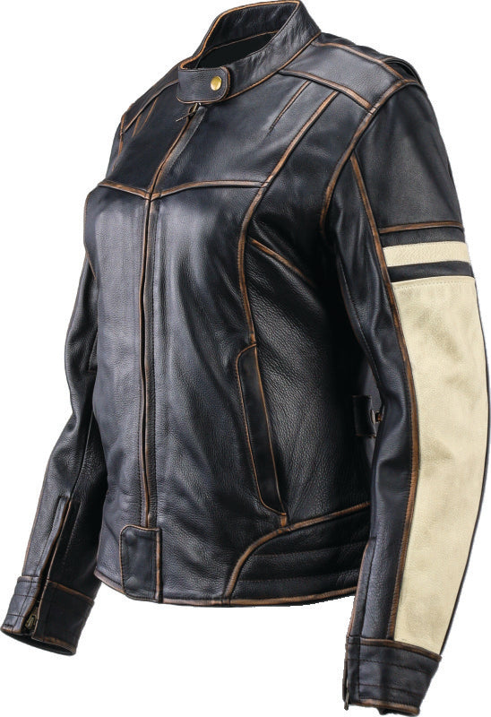 Kuryakyn 094388 Kuryakyn Leather By River Road Dame Vintage Leather Jacket Black Womens - Small