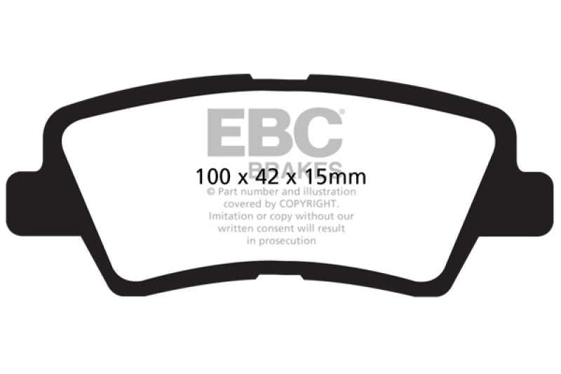 EBC DP21875 12+ fits Hyundai Accent 1.6 Greenstuff Rear Brake Pads