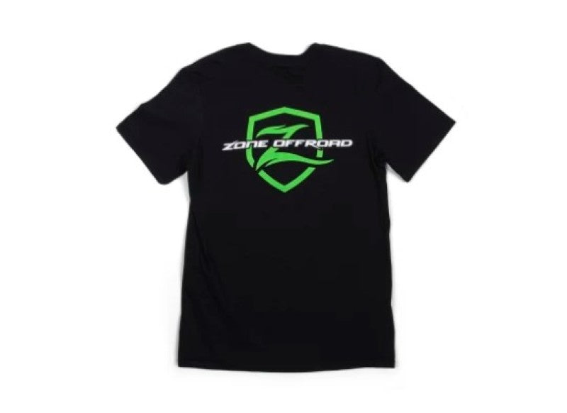 Zone Offroad ZONU91602XL Black Premium Cotton T-shirt - Green Logo - 2XL