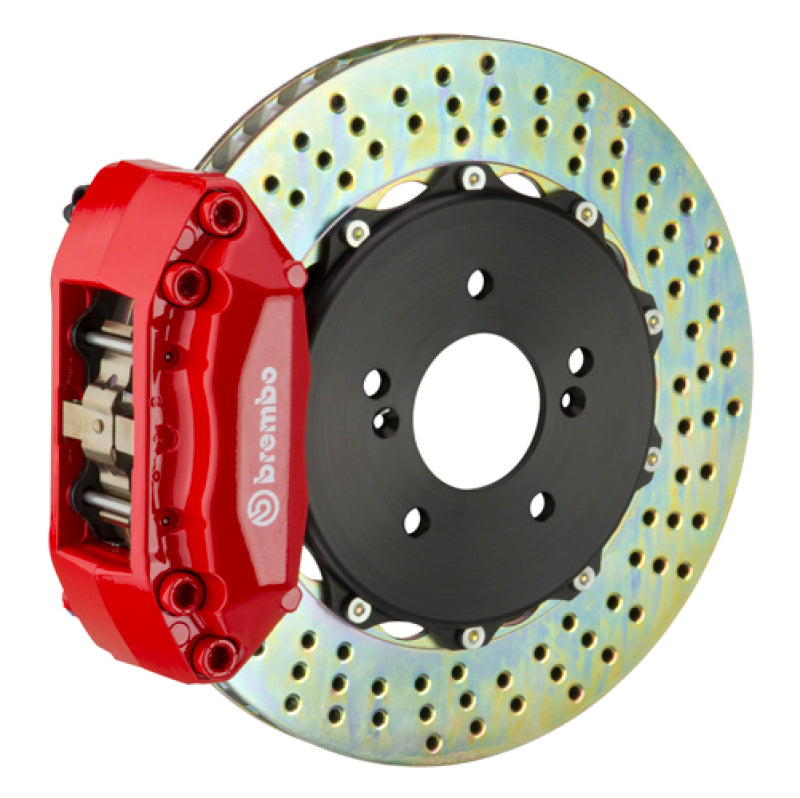 Brembo 1A1.6029A2 fits  Mini 07-13 Cooper Front GT BBK 4 Piston Cast 2pc 328x28 2pc Rotor Drilled-Red