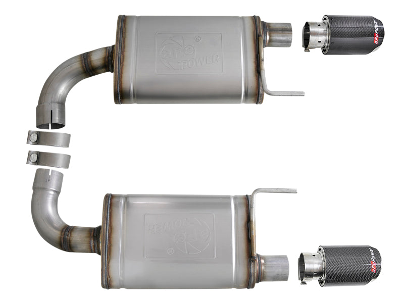 AFE 49-43105-C orce Xp SS Axle Back Exhaust System w/ Carbon Fiber Tips 15-17 f