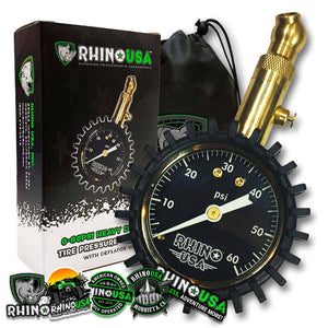 Rhino USA RGAUG-060 Heavy Duty 60 Psi Tire Pressure Gauge