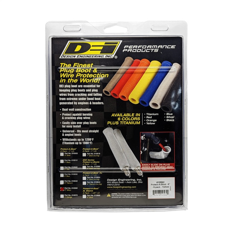 DEI  10562 Protect-A-Boot - 6in - 8-pack - Yellow