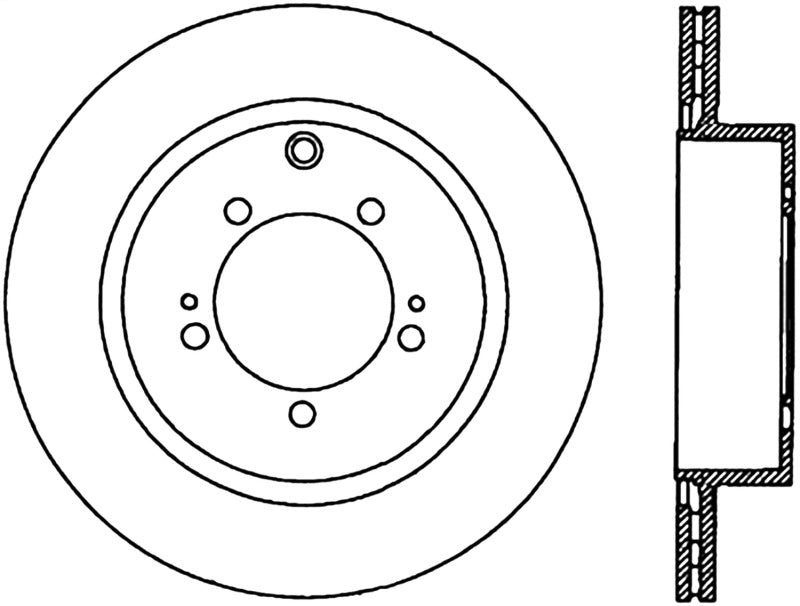 Stoptech 127.46075CR 08-15 Mitsubishi Lancer SportStop Cryo Slotted & Drilled Right Rear Rotor