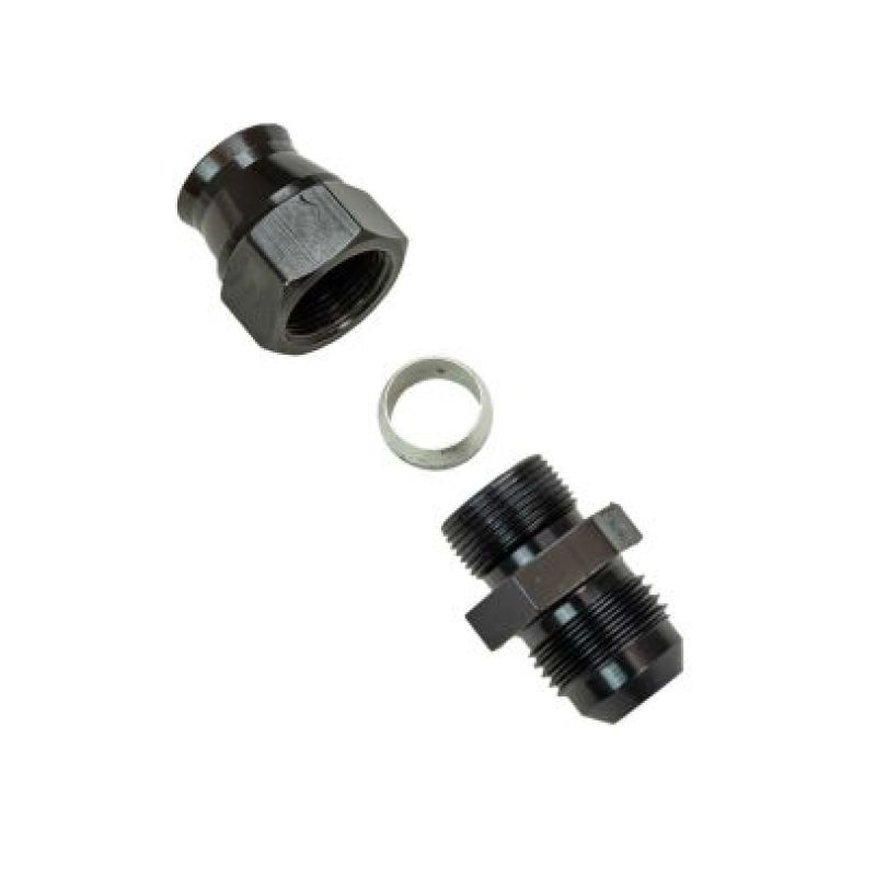 Moroso 65351 Aluminum Fitting Adapter 8AN Male to 1/2in Tube Compression - Black