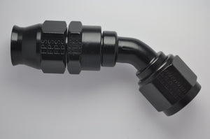 Fragola 684506-BL -6AN Real Street x 45 Degree Hose End Black For PTFE Hose