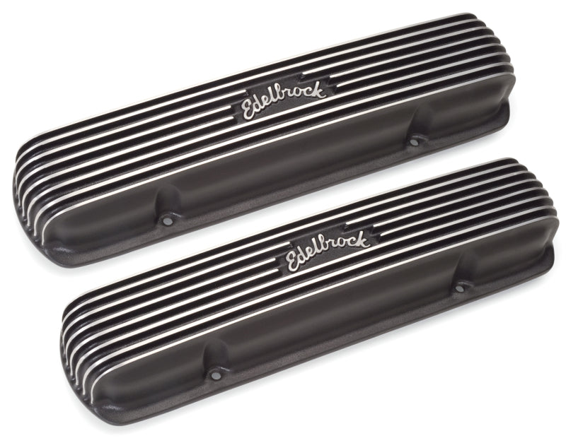 Edelbrock 41303 Valve Cover Classic Series fits Pontiac 1962-1979 301-455 CI V8 Black