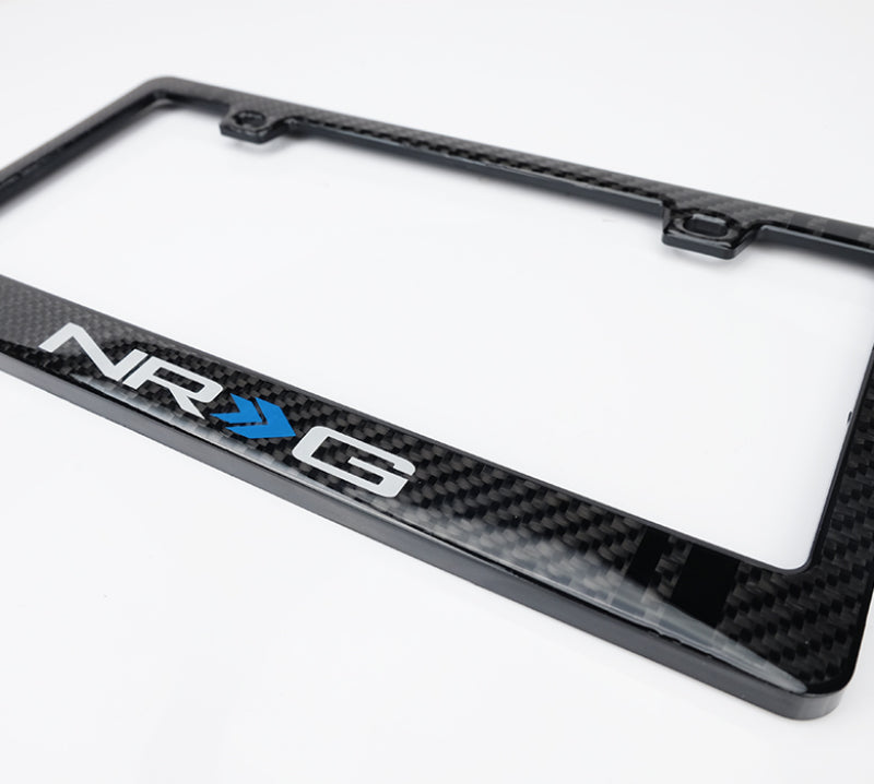 NRG CARB-P200NRG Carbon License Plate Frame/ Fiber Poly Dip Finish Wet w/ NRG Logo