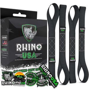 Rhino USA SOFT4PACK-BLK Soft Loops Motorcycle Tie-Down Set 4-Pack Black
