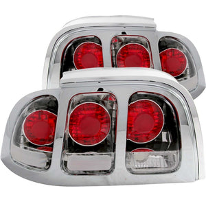 ANZO 221018 1994-1998 fits Ford Mustang Taillights Chrome