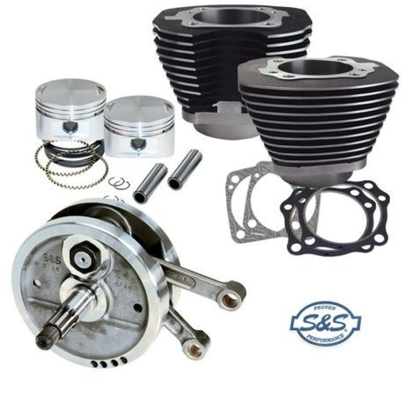 S&S Cycle 91-7661 84-99 BT 96in Sidewinder Big Bore Stroker Kit - Wrinkle Black