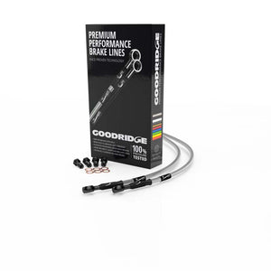 Goodridge KW0800-1FCBK 11-15 fits Kawasaki W800 Clear Front SS Brake Lines w/Bl