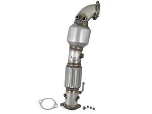 AFE 48-37001-1HC Twisted Steel SS304 Downpipe 2.5in w/Cat 17-18 fits Hyundai El