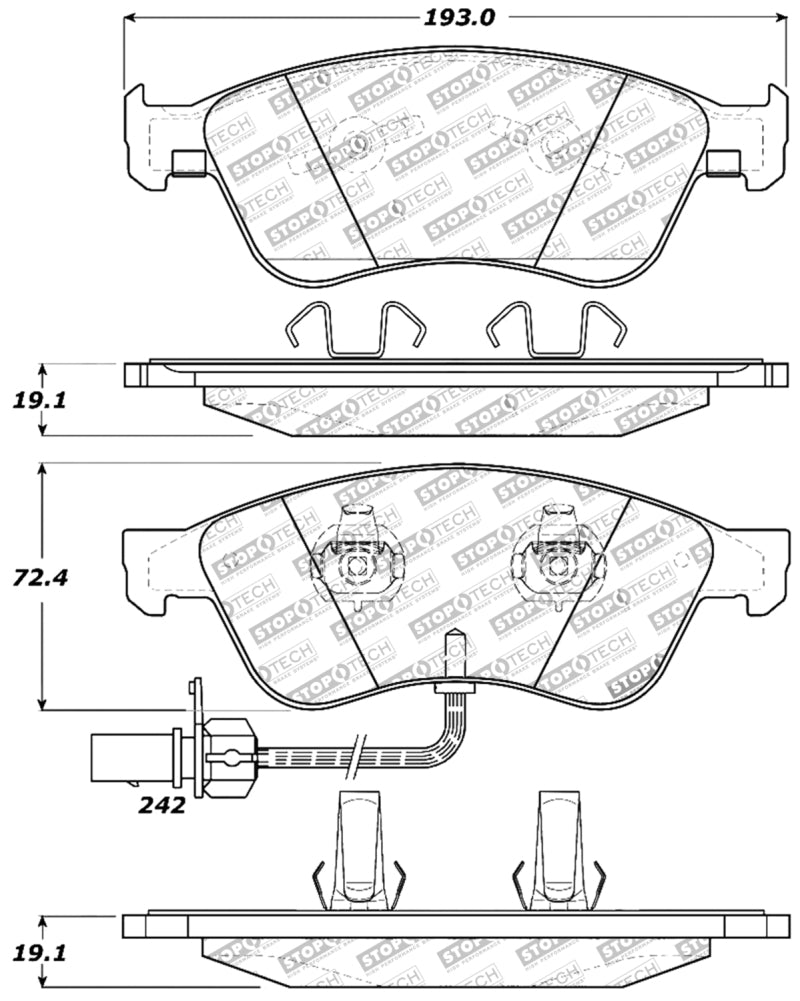 Stoptech 309.1024 Performance 07-10 Audi S6/S8 Front Brake Pads