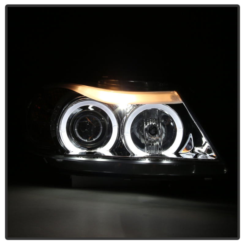 Spyder 5009029 fits BMW 06-08 E90 3-Series (4 dr) Proj LED Halo Amber Reflctr R