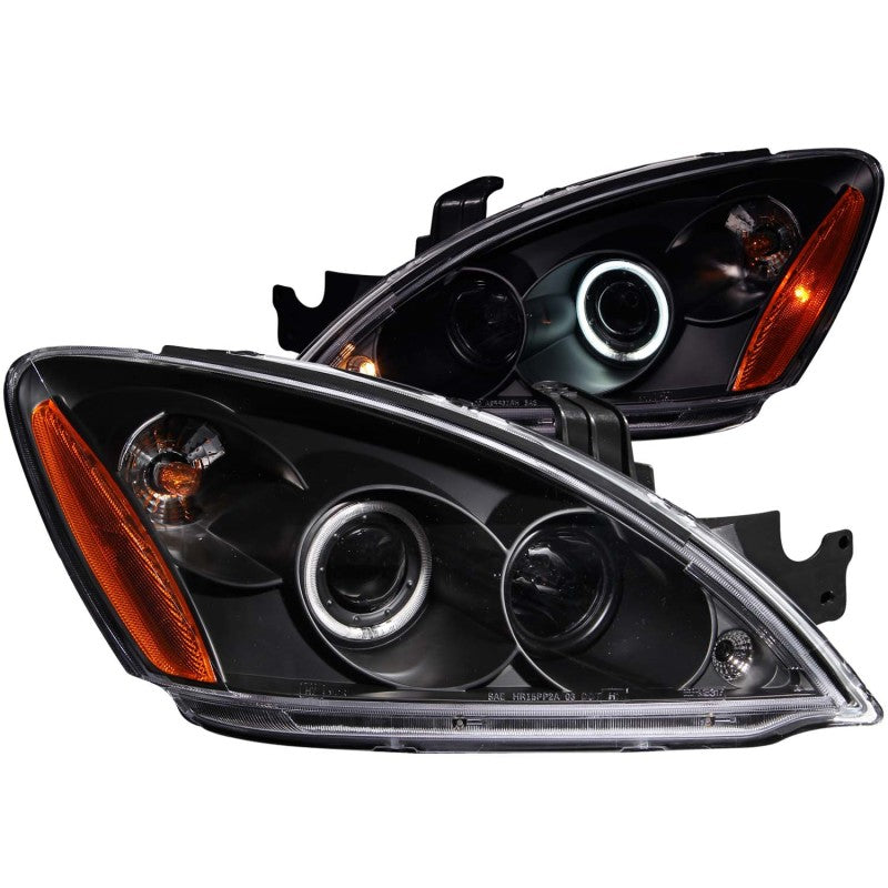 ANZO 121102 2007 fits Mitsubishi 04-20 Lancer Projector Headlights w/ Halo Black (CCFL)