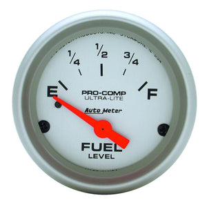 AutoMeter 4317 Autometer Ultra-Lite 52mm 0 OHMS Empty/30 OHMS Full Short Sweep Electronic Fuel Level Gauge