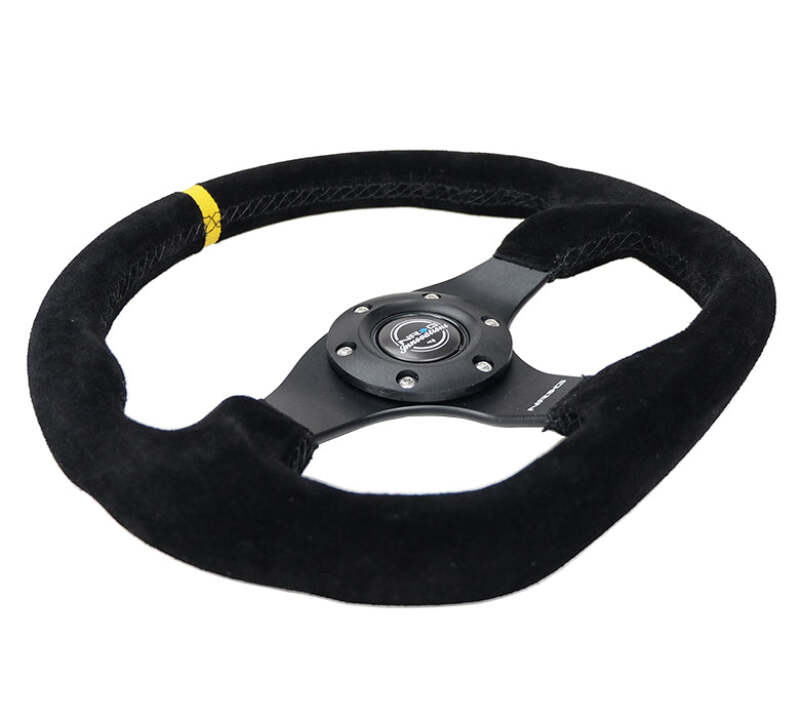 NRG RST-024MB-S-Y RST-024MB-S-Y Reinforced Steering Wheel Sport Suede Flat