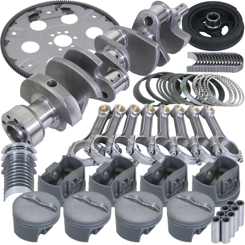 Eagle B13006L03068 fits Chevy 350 1Pc 3.750in Crank 5.700in I-Beam Rods 4.030in Pistons 168 Tooth FP Balanced Assembly