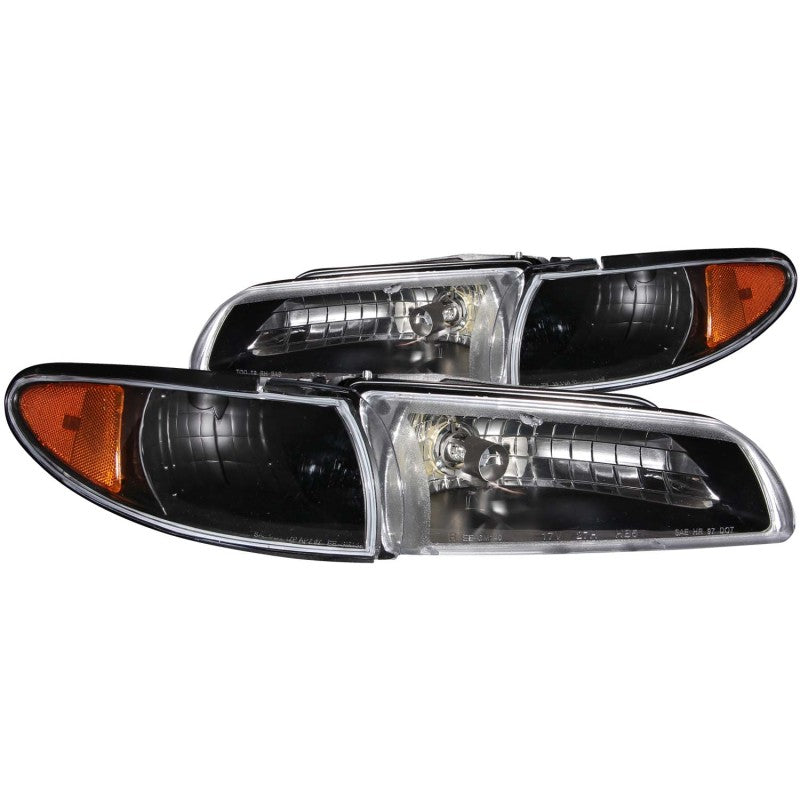 ANZO 121201 1903 fits Pontiac 97-20 Grand Prix Crystal Headlights Black