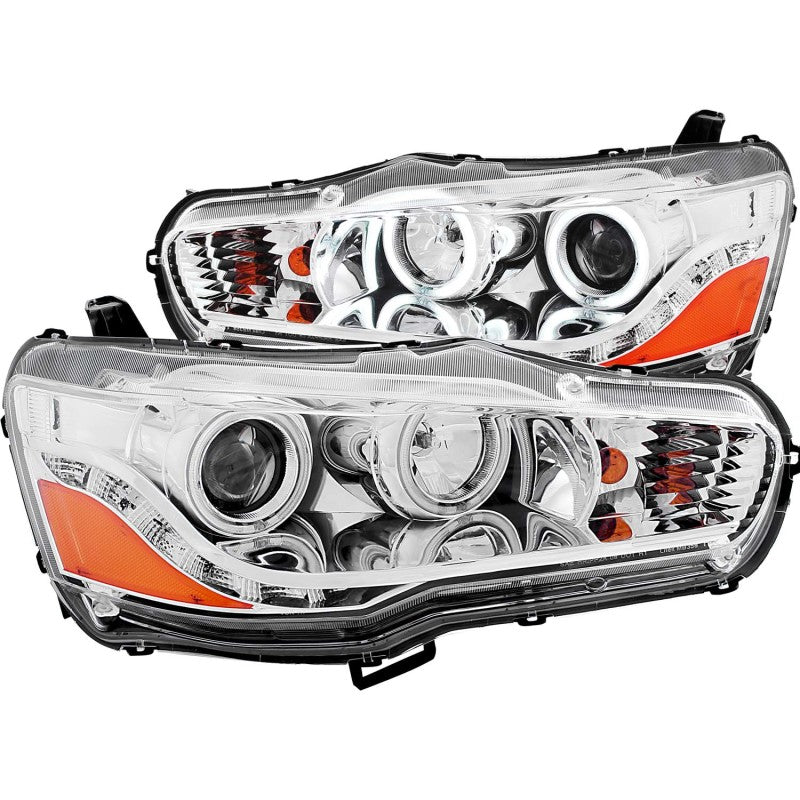 ANZO 121427 2015 fits Mitsubishi 08-20 Lancer Projector Headlights w/ Halo Chrome (CCFL)