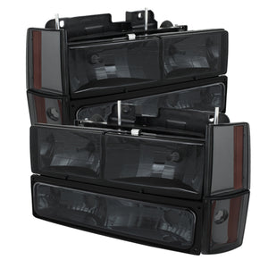 5073525 Xtune fits GMC 92-93 Yukon Crystal Headlights w/ Corner & Bumper Smoke