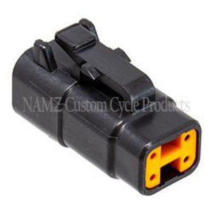 NAMZ MDP-4B Deutsch DTM 4-Position Plug w/4 Stamped Terminals & Wedgelock - Blac