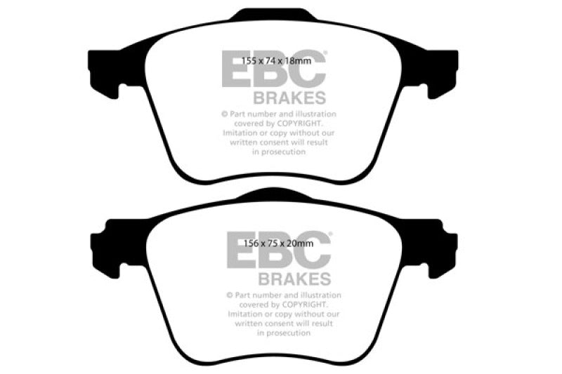 EBC DP21914 11+ fits Volvo S60 2.5 Turbo T5 (315mm Front Rotors) Greenstuff Front Brake Pads