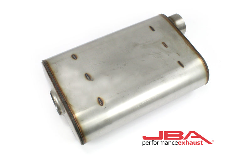 JBA 40-251400 Universal Chambered Style 304SS Muffler 14x9.75x4 2.5in Inlet Diameter Offset/Offset