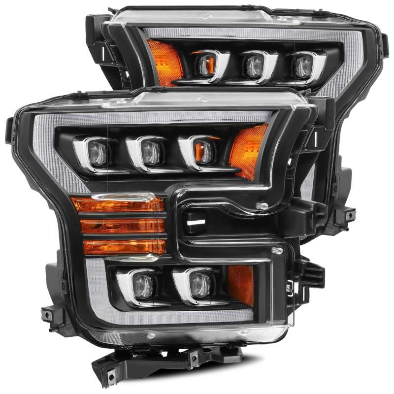 AlphaRex 880152 fits Ford 17-20 Raptor NOVA LED Proj Headlights Plank Style Matte Black w/Activ Light/Seq Signal