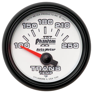 AutoMeter 7549 Autometer Phantom II 52.4mm Shortl Sweep Electronic 100-350 Def F Transmission Temperature Gauge
