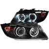 ANZO 121335 2008 fits BMW 06-20 3 Series E90-E91 Projector Headlights w/ Halo w/ LED Bar Black (CCFL)