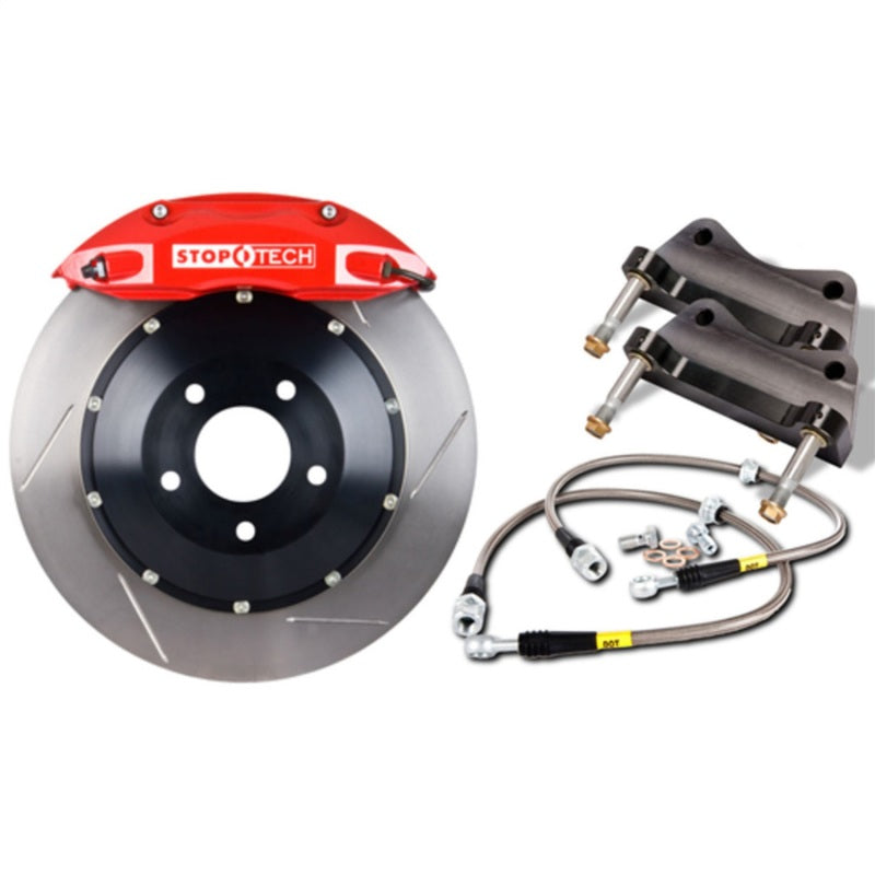 StopTech 83.055.4300.71 fits Acura 91-05 NSX Front BBK w/Red ST-40 Calipers Slotted 328x28mm Rotors Pads and SS Lines