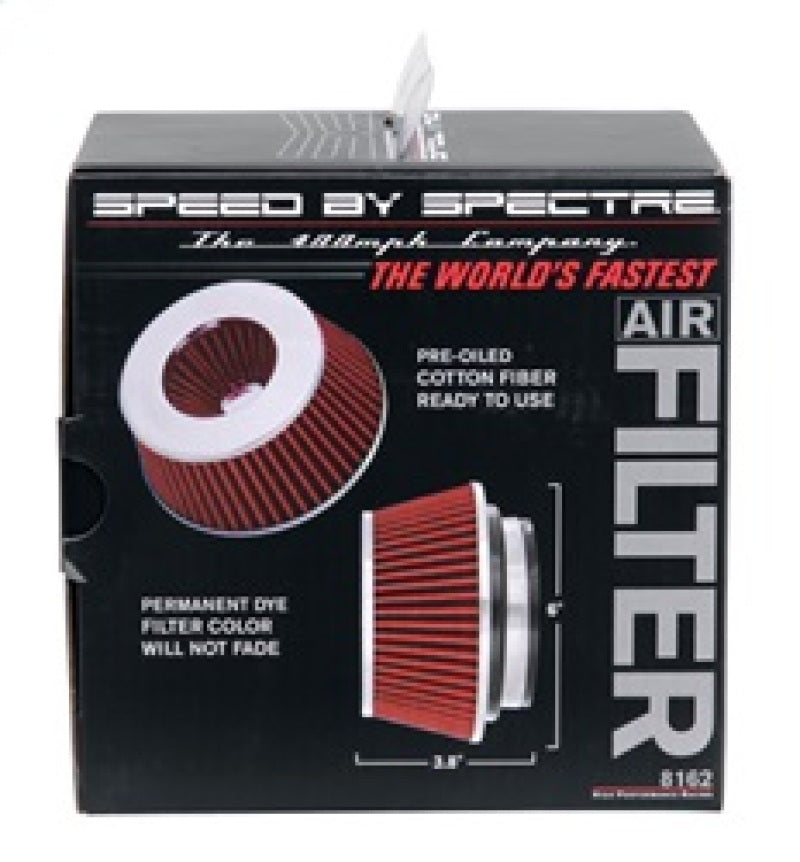 Spectre 8162 Adjustable Conical Air Filter 2-1/2in. Tall (Fits 3in. / 3-1/2in. / 4in. Tubes) - Red