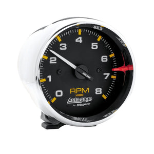 AutoMeter 2301 Autometer Autogage 3-3/4in. 0-8K RPM Black Dial/Chrome Case Pedestal Tachometer