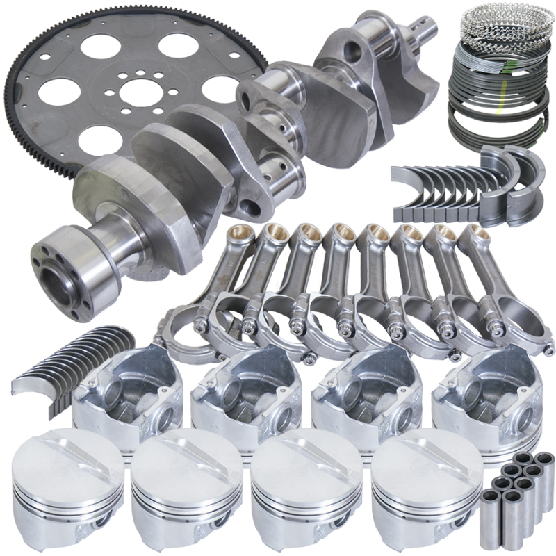Eagle B13055L04053 fits Chevy 350 1Pc 3.750in Crank 5.700in I-Beam Rods 4.040in Pistons 153 Tooth FP Balanced Assembly