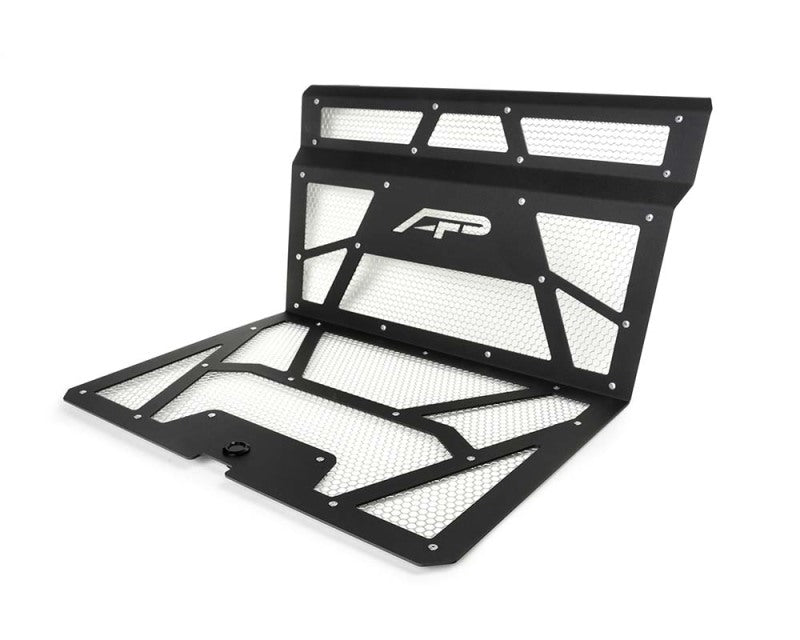 Agency Power AP-RZR-111-FMB-MRAW fits Polaris 14-18 RZR XP 1000/XP Turbo Vented Engine Cover - Matte Black/Raw Alum. Mesh