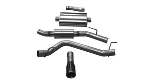 CORSA Performance 21062BLK Corsa 2020-2025 fits Jeep Gladiator JT 3.0in Cat-Back Single Touring Side Exit w/ 4.0in Black Tip