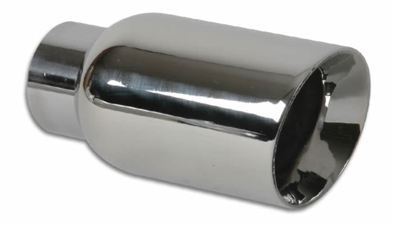 Vibrant 1207 4in Round SS Exhaust Tip (Double Wall Angle Cut Beveled Outlet)