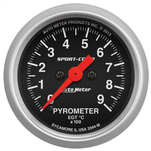 AutoMeter 3344-M Autometer Sport-Comp 52.4mm 0-900 Deg C Electronic Pyrometer Gauge
