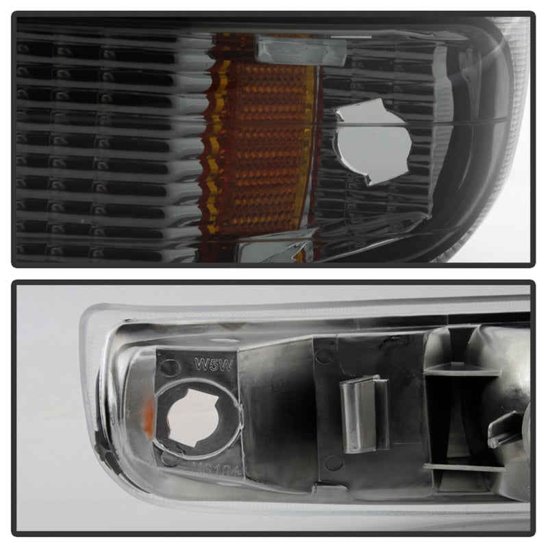 5064288 Xtune fits Chevy 99-02 Silverado Amber Reflector Bumper Lights Smoke C